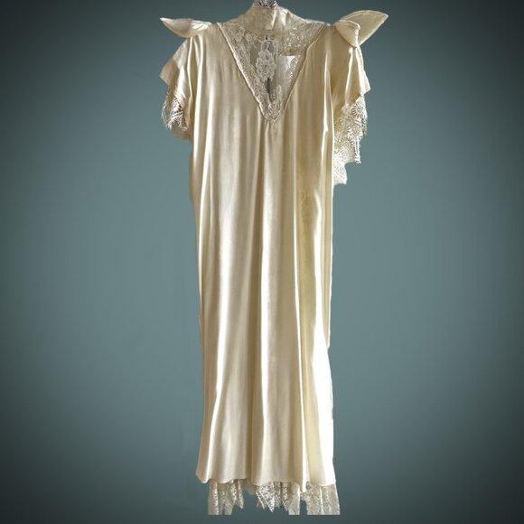 VTG 80s JESSICA MCCLINTOCK Ivory Lace Victorian Style Wedding Dress High Neck 6 - Picture 12 of 12